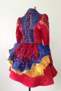 prinses Carnaval jas niet jurk in rood-blauw